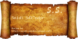 Seidl Sándor névjegykártya